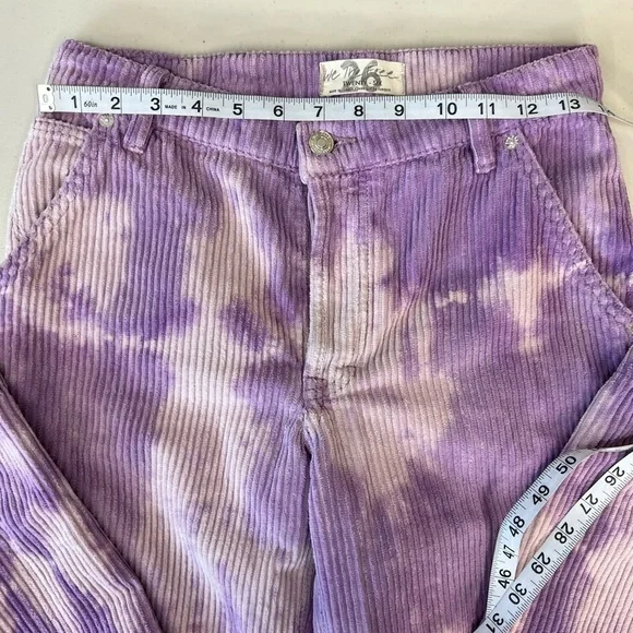 We the Free People Reese Purple Tie Dye Corduroy Pants Size 26 - Picture 5 of 11